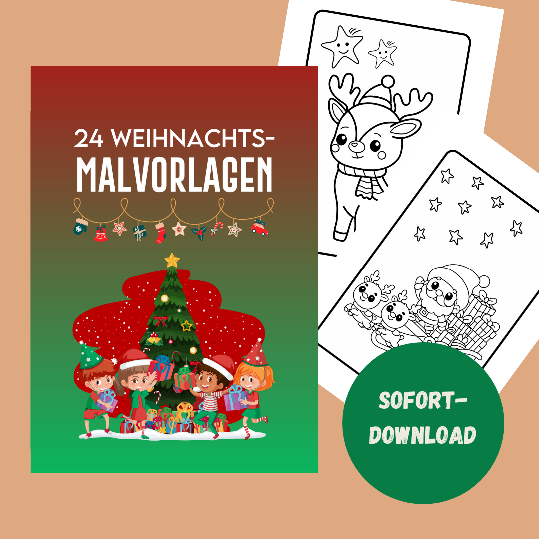 24 Weihnachts-Malvorlagen